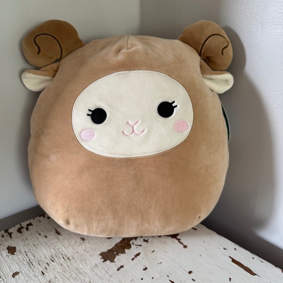 Squishmallows Reggie Ram Plush Stuffed Animal Tan Brown Cream 12 inch - Picture 1 of 4